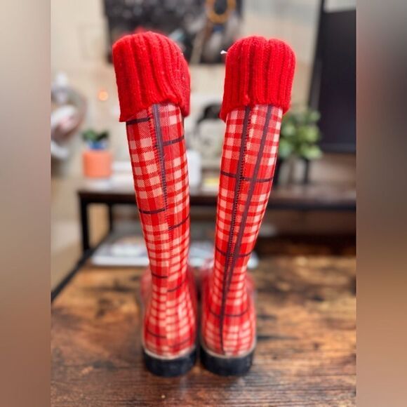 The Ohio State University OSU Buckeyes Red Plaid Rainboots size S (7/8) - Picture 11 of 11